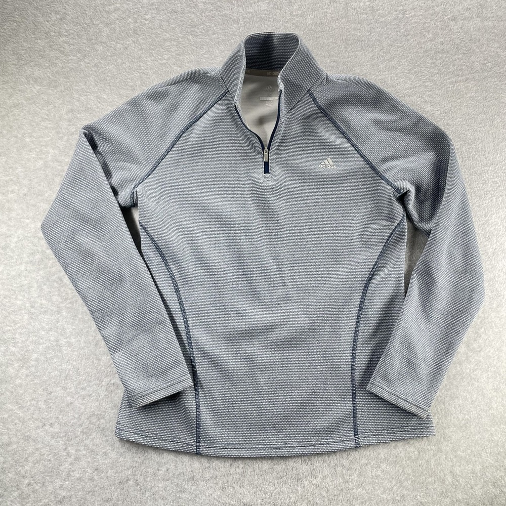 Adidas Golf Sweatshirt Womens M Gray Textured Athleisure Performance Quarter Zip